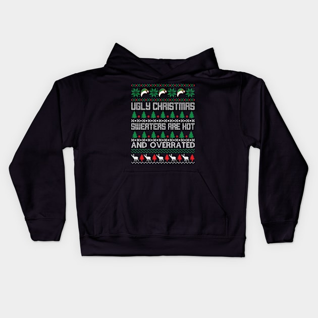 Ugly Christmas Sweater Kids Hoodie by CanossaGraphics